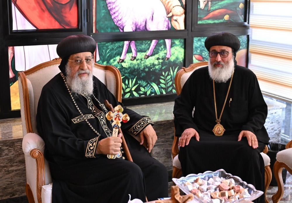 Pope Tawadros and Bishop Rwis