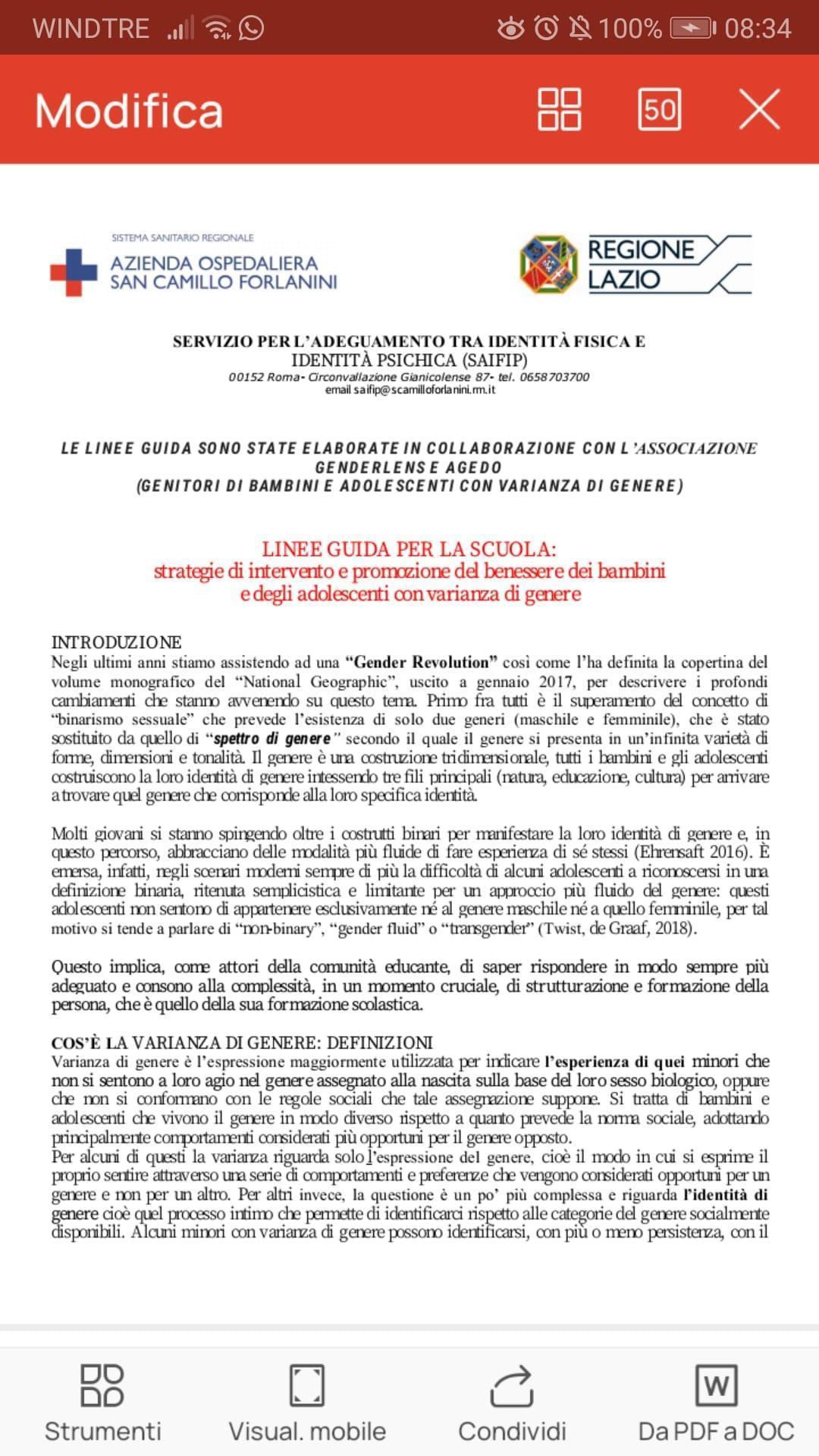 Regione Lazio Gender