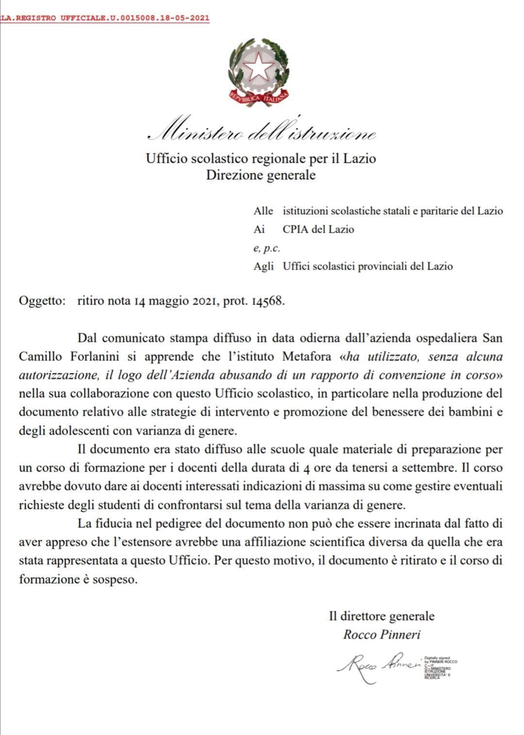 USR Lazio 18 maggio 2021
