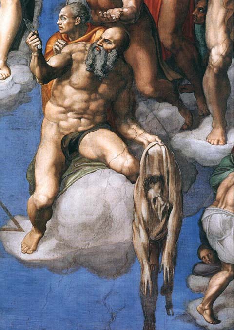 cappella-sistina-giudizio-universale-dettaglio-sanbartolomeo